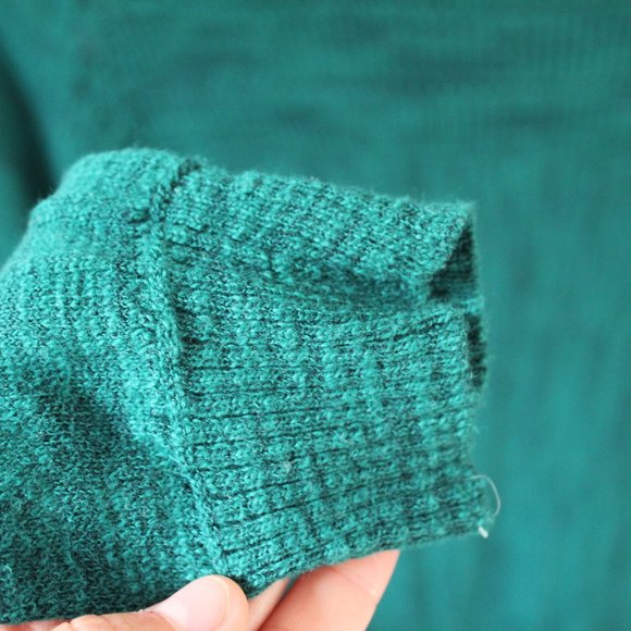 Teal Long Sleeve Patterned Sweater - Picture 5 of 7